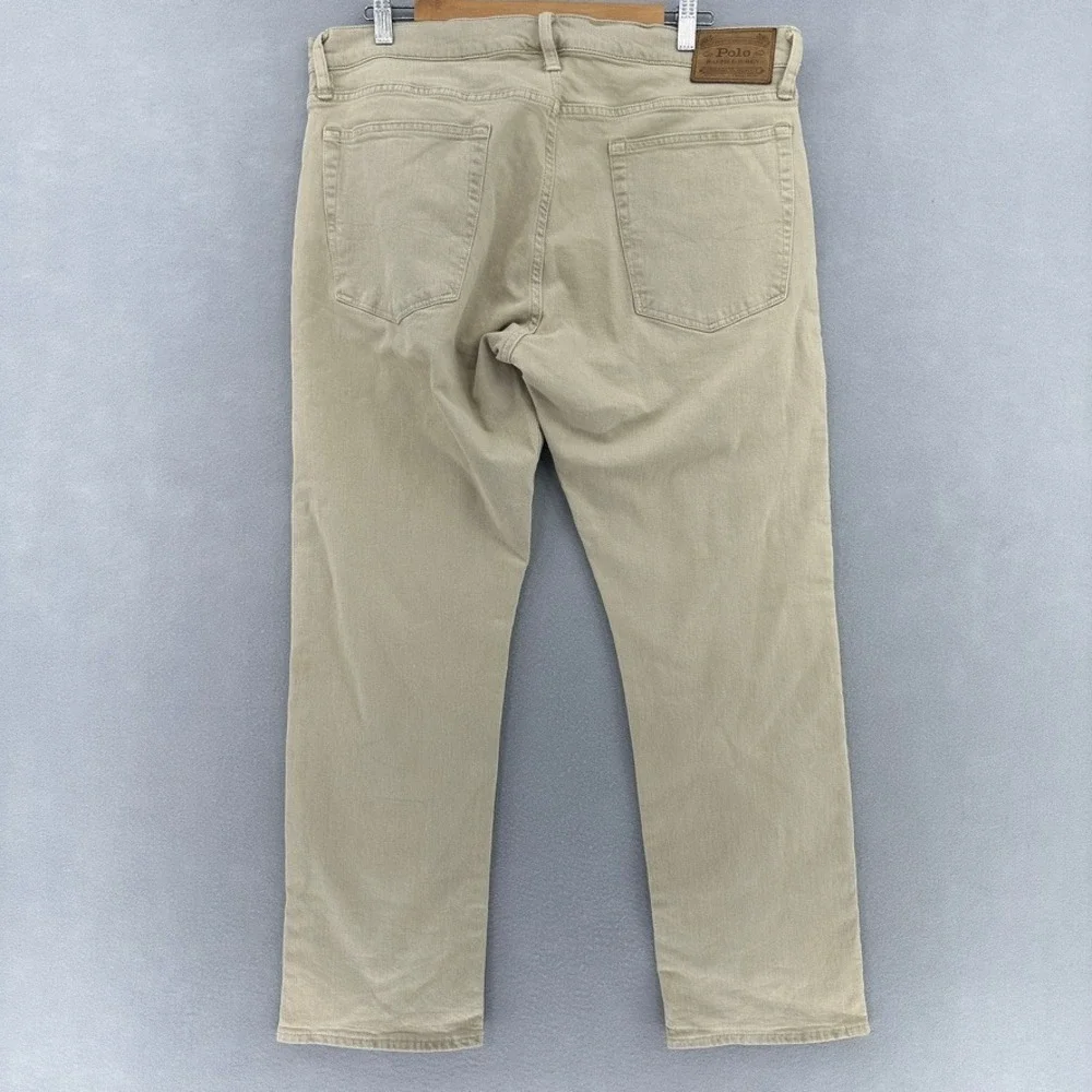 Polo Ralph Lauren Hampton Relaxed Straight Jeans Mens 36x30 (28) Tan Khaki Denim - Picture 3 of 9